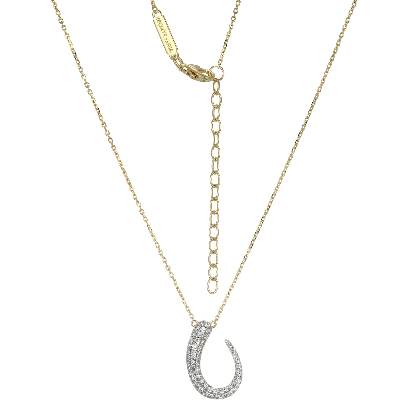 MN0132 - Wave Thick To Thin Lab-Created Diamond Necklace | Monte Luna