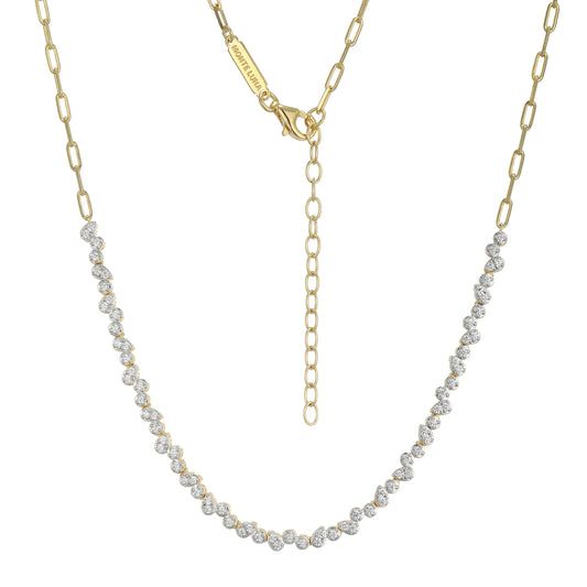 MN0122 - Pear/Round Lab-Created Diamond Paperclip Necklace | Monte Luna