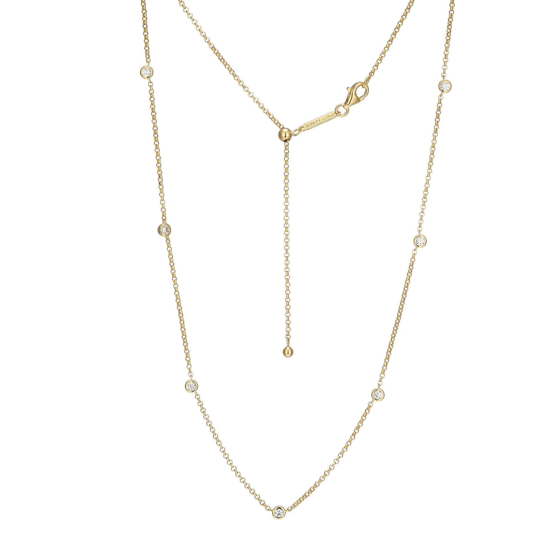 MN0111 - Essentials Small Station Lab-Created Diamond Necklace | Monte Luna