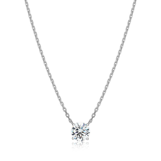 MN0117W - Essentials Large Solitaire Lab-Created Diamond Necklace | Monte Luna