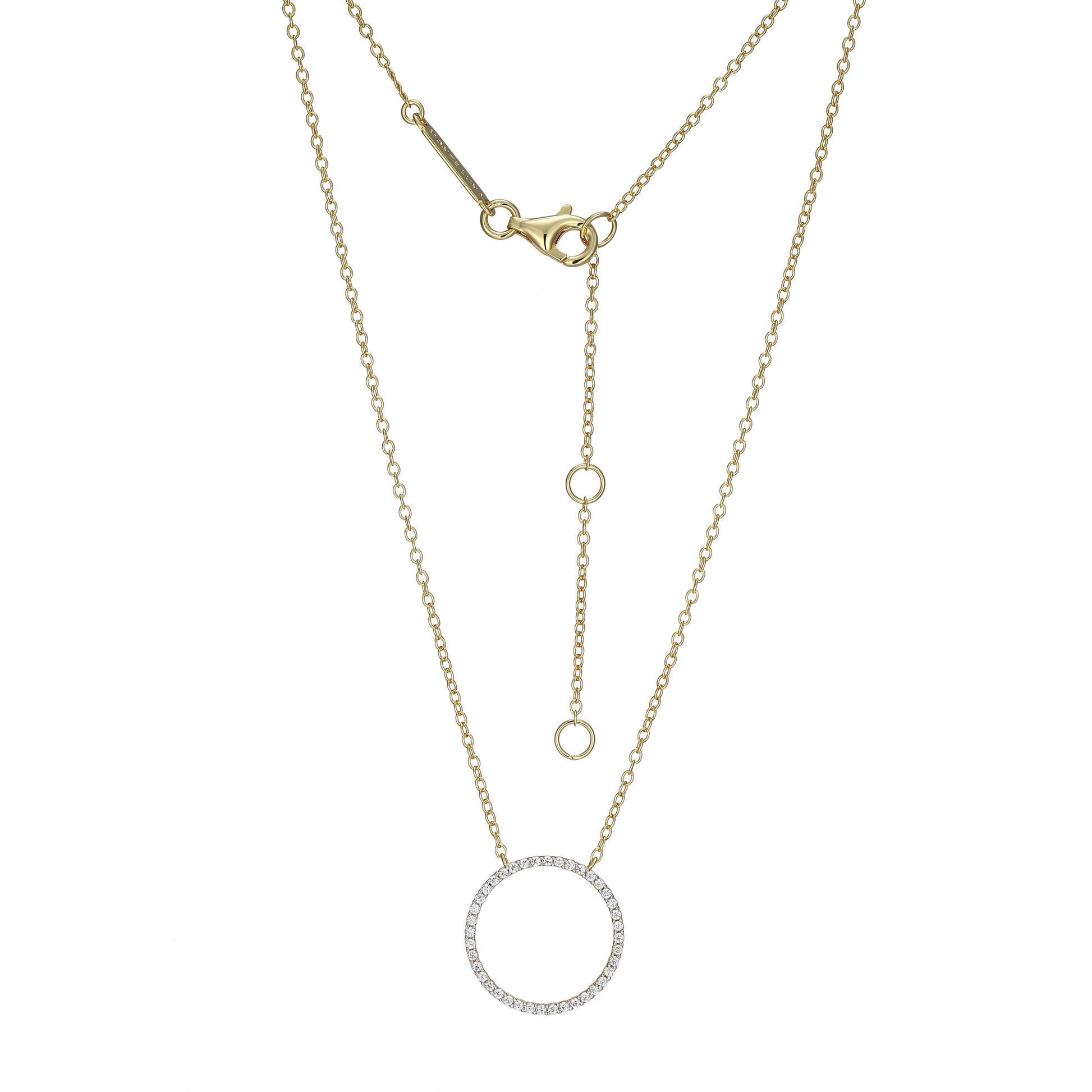 BN0275Y - Open Circle Lab-Created Diamond Bolo Necklace | m by monte luna