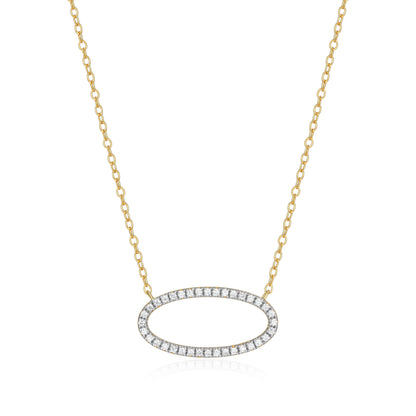 BN0276Y - Open Oval Lab-Created Diamond Necklace | m by monte luna