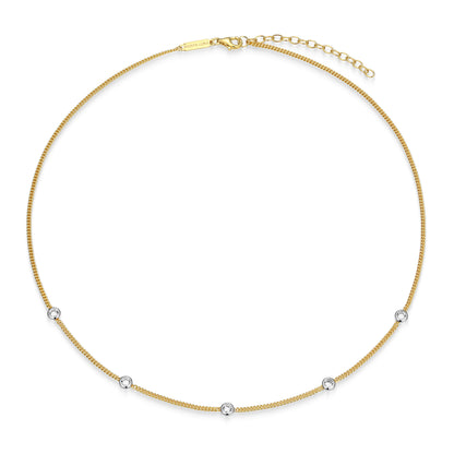 MN0133Y - Two-Tone Station Curb Chain Neck;ace | Monte Luna