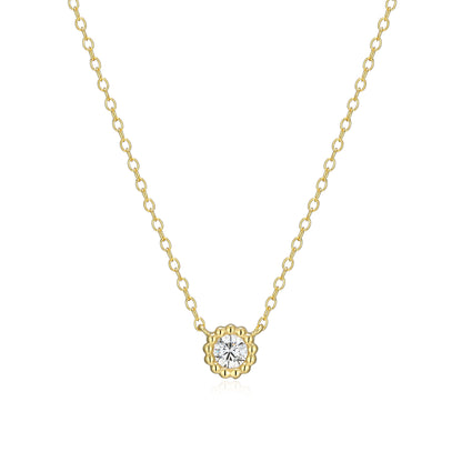 BN0299Y - Round Beaded Halo Necklace | m by monte luna