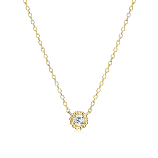 BN0299Y - Round Beaded Halo Necklace | m by monte luna