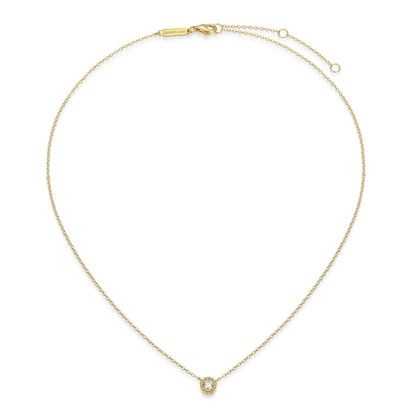 BN0299Y - Round Beaded Halo Necklace | m by monte luna