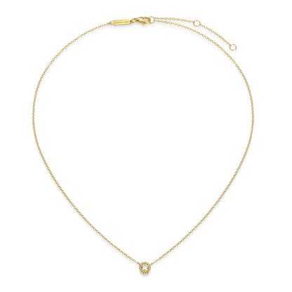 BN0299Y - Round Beaded Halo Necklace | m by monte luna