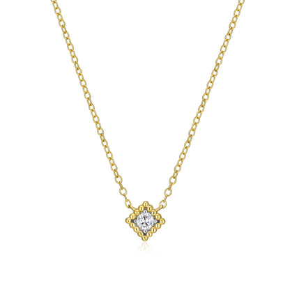 BN0300Y - Diamond Beaded Halo Necklace | m by monte luna