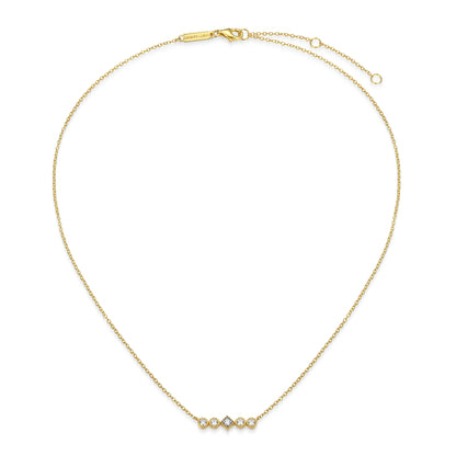 BN0300W - Round & Diamond Beaded Halo Necklace | m by monte luna