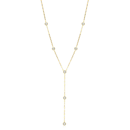 BN0303Y - Station Lariat Lumachina Chain Necklace | m by monte luna