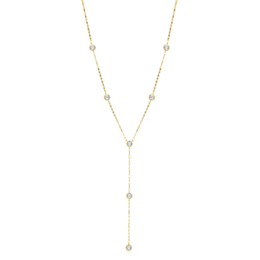BN0303Y - Station Lariat Lumachina Chain Necklace | m by monte luna
