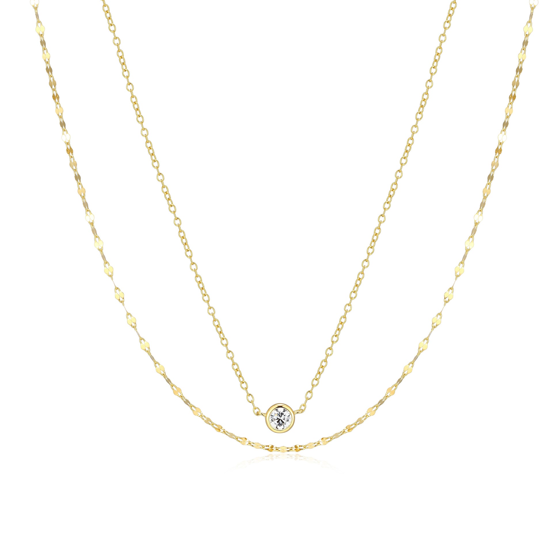 BN0305Y - Lumachina & Forzatina Cable Double Chain Necklace | m by monte luna