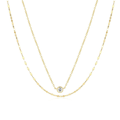 BN0305Y - Lumachina & Forzatina Cable Double Chain Necklace | m by monte luna