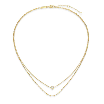 BN0305Y - Lumachina & Forzatina Cable Double Chain Necklace | m by monte luna