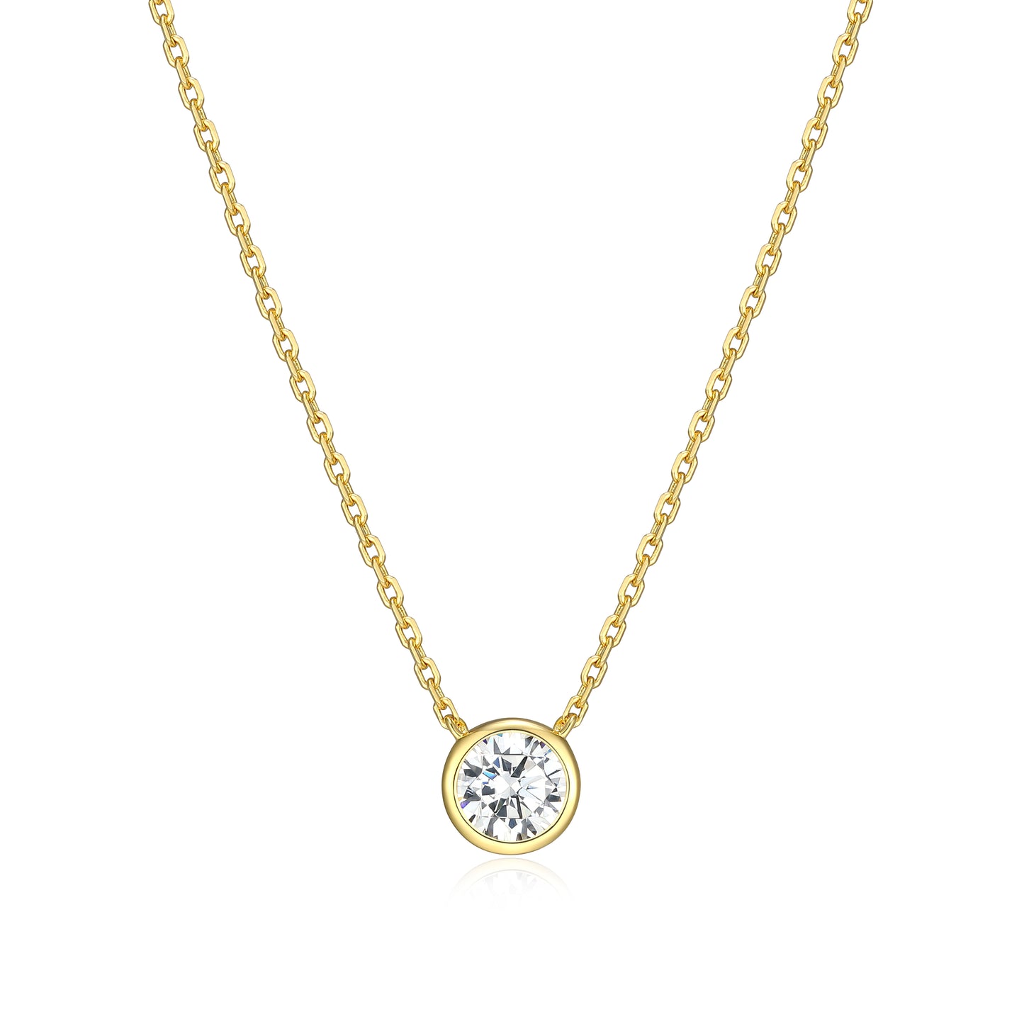 MN0144Y - Bezel Solitaire 1/2 CT Necklace | Monte Luna
