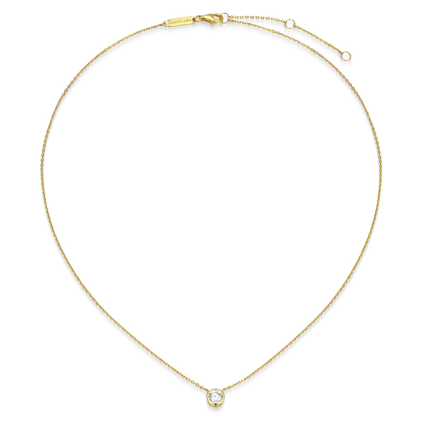 MN0144Y - Bezel Solitaire 1/2 CT Necklace | Monte Luna