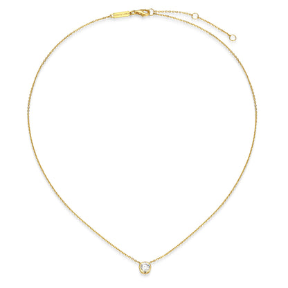 MN0144Y - Bezel Solitaire 1/2 CT Necklace | Monte Luna