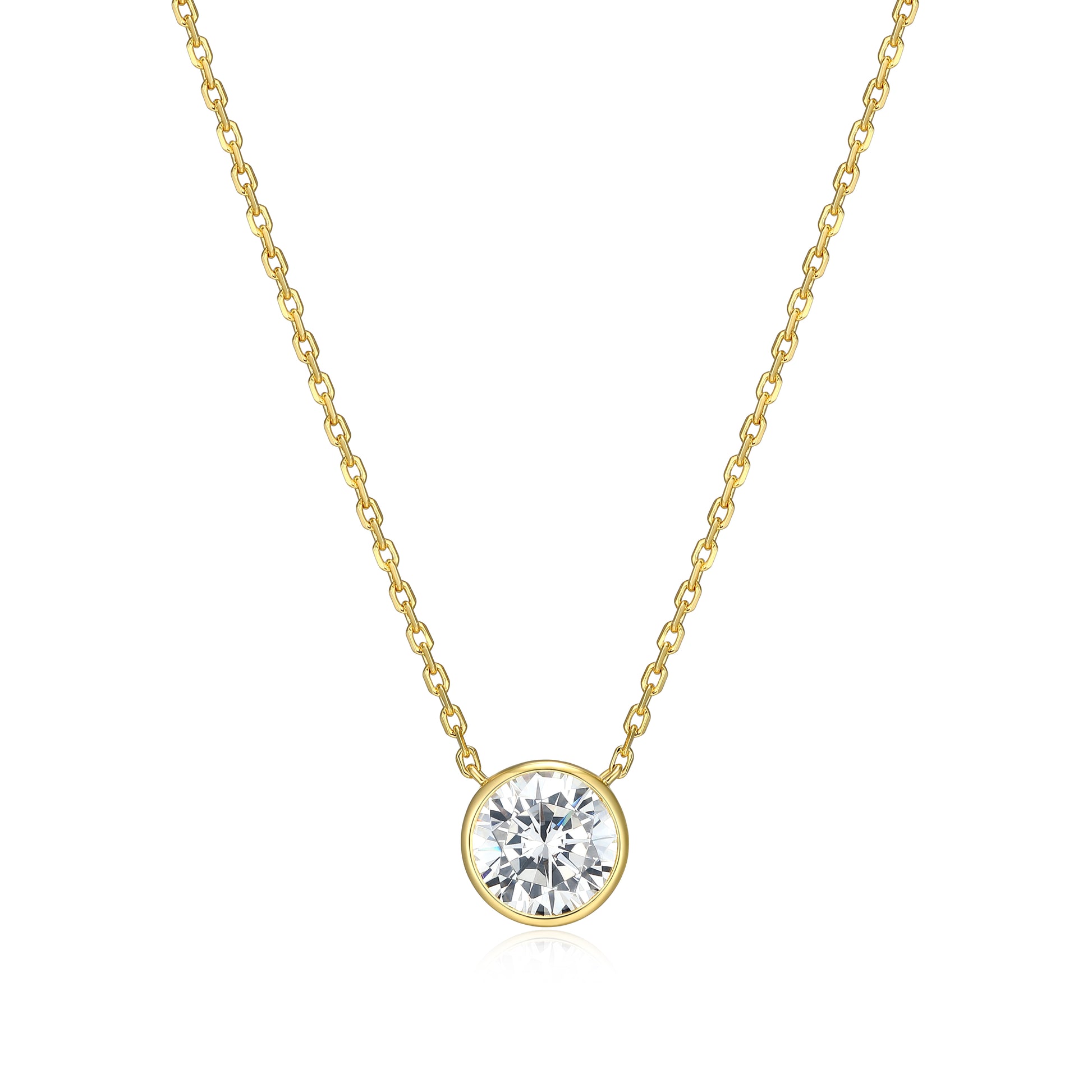 MN0145Y - Bezel Solitaire 1.0 CT Necklace | Monte Luna