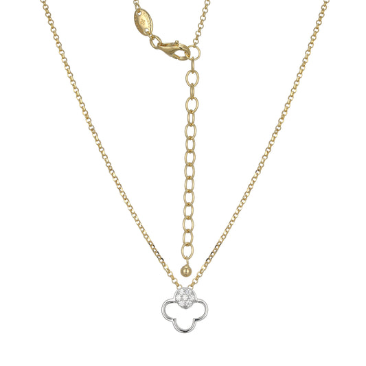 CN0202 - Two-Tone Clover Pendant Necklace | charles garnier