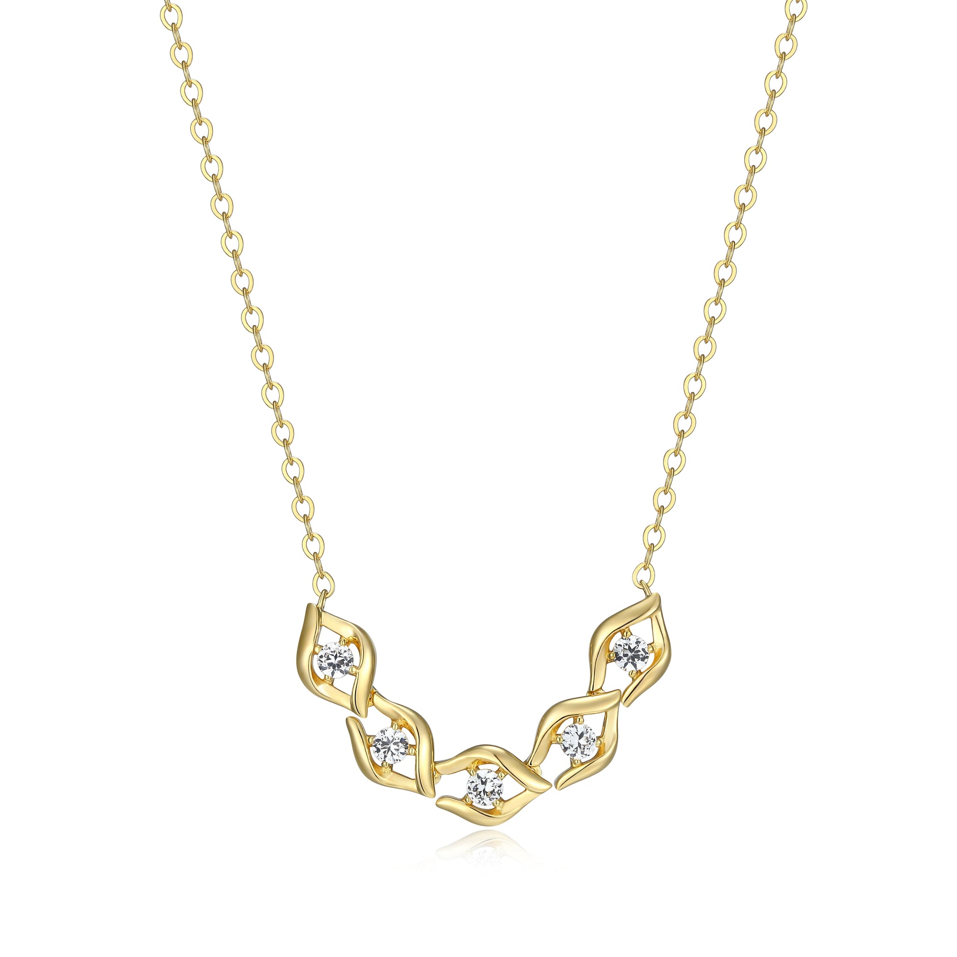 CN0190 - Intertwined Created White Sapphire Necklace | charles garnier