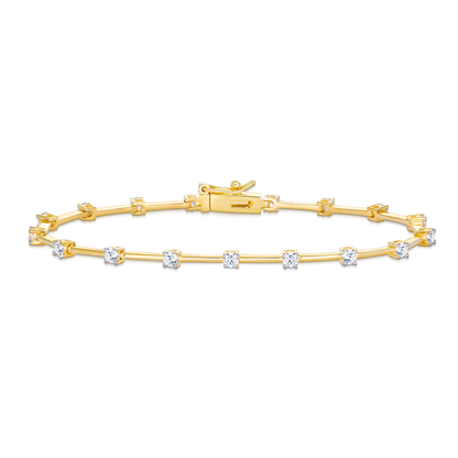 Lab-Created Diamond Segment Tennis Bracelet in 14K Yellow Gold-Plated Sterling Silver | M by Monte Luna