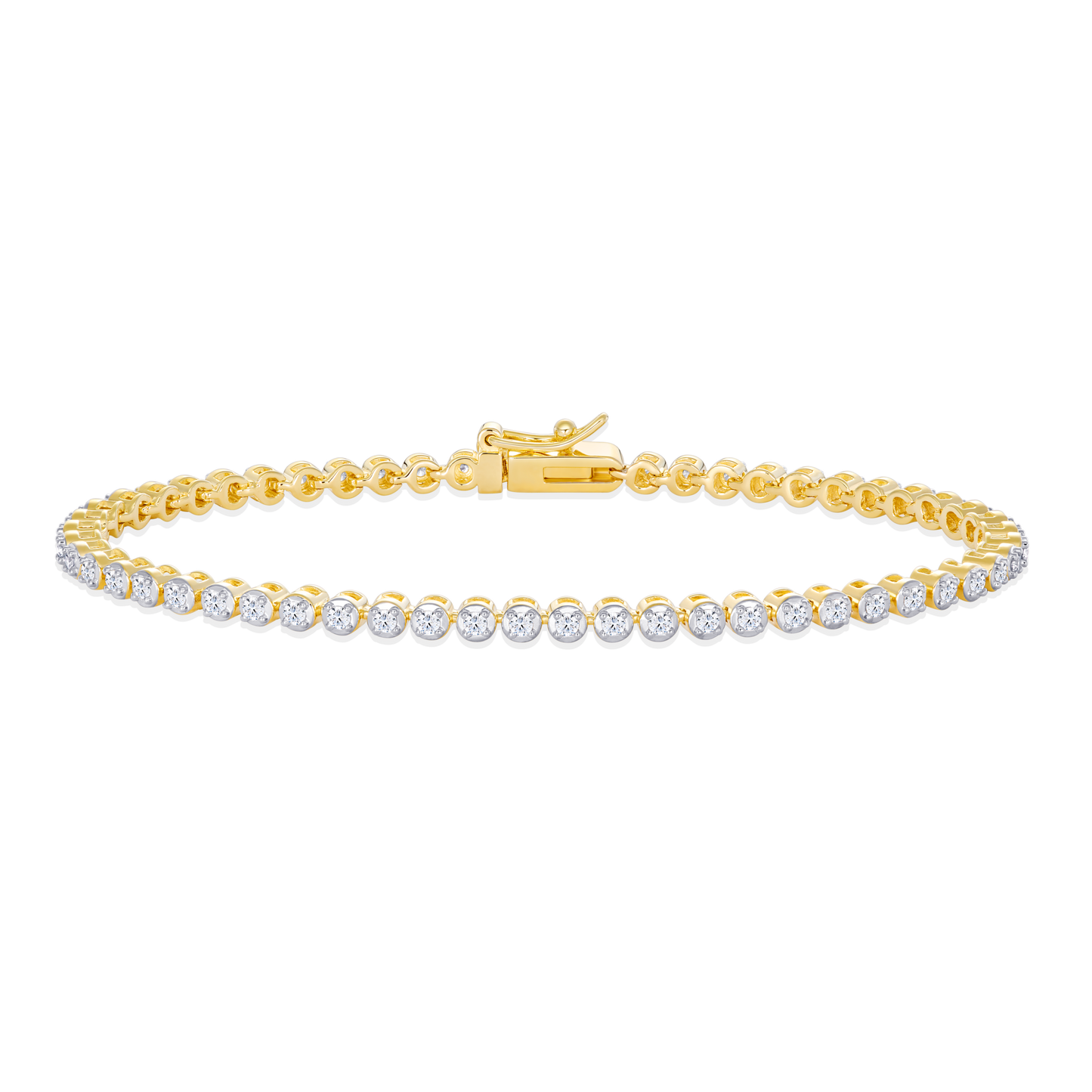 Lab-Created Diamond Tennis Bracelet in 14K Yellow Gold-Plated Sterling Silver | M by Monte Luna