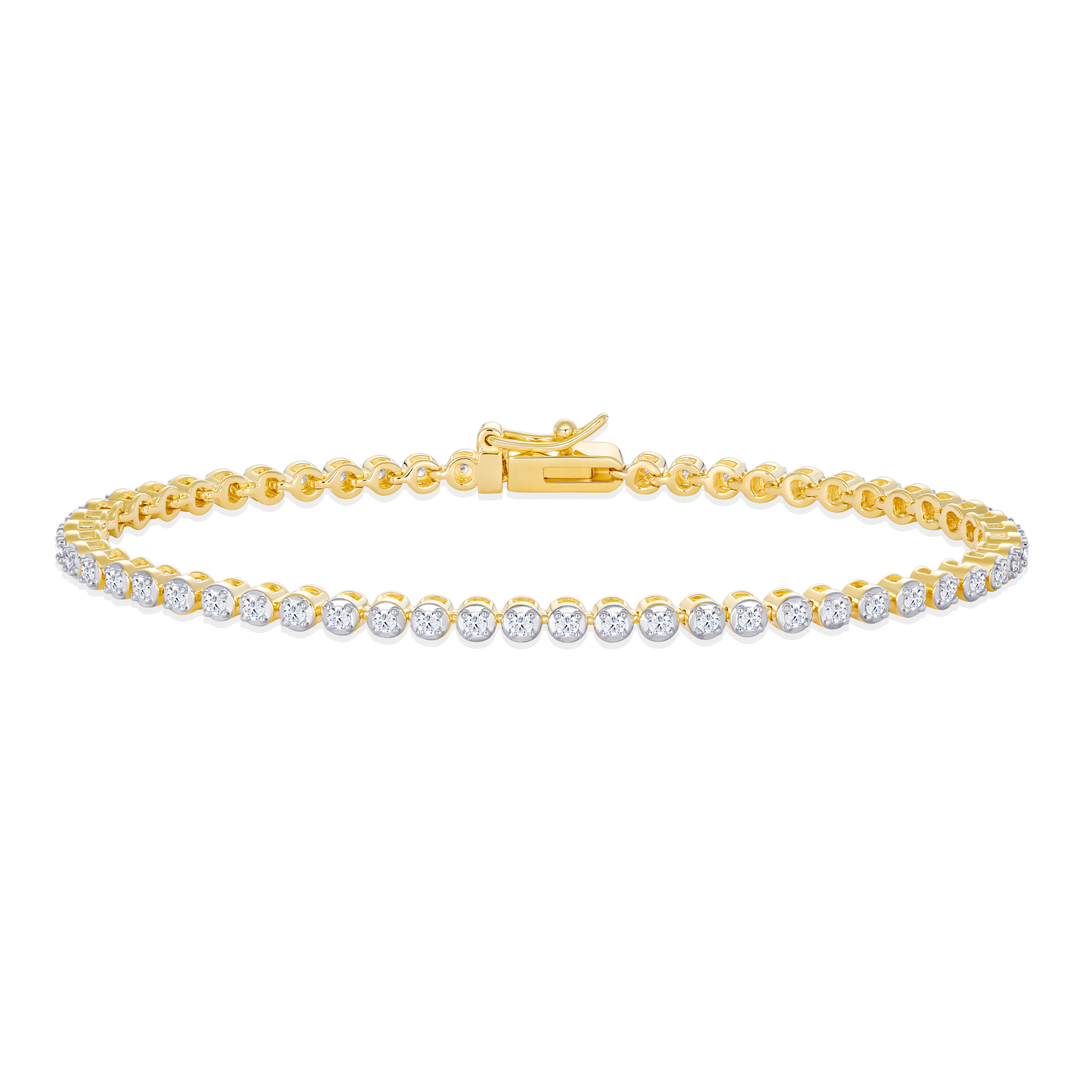 Lab-Created Diamond Tennis Bracelet in 14K Yellow Gold-Plated Sterling Silver | M by Monte Luna