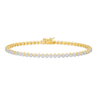 Lab-Created Diamond Tennis Bracelet in 14K Yellow Gold-Plated Sterling Silver | M by Monte Luna