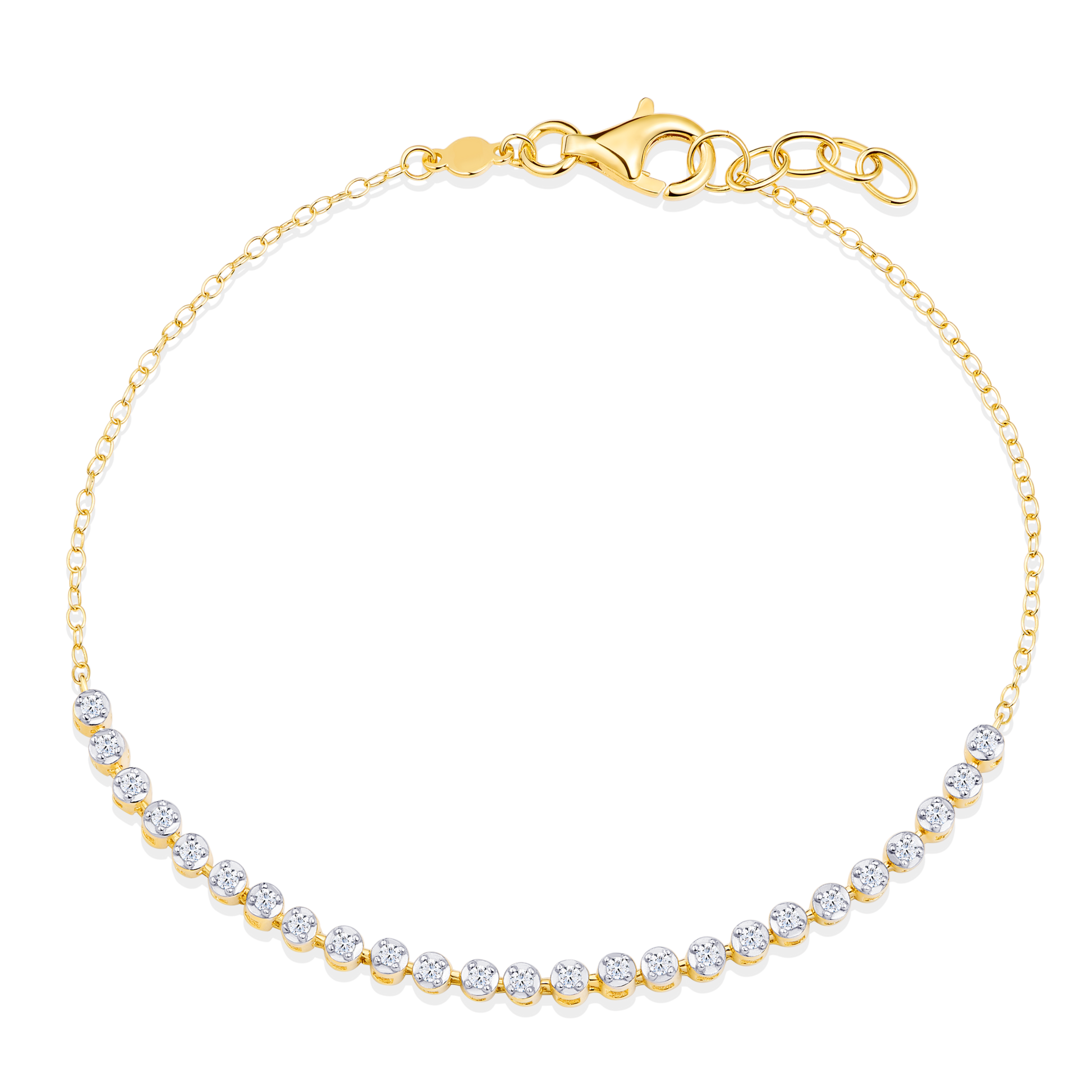 Lab-Created Diamond Line Bolo Bracelet in 14K Yellow Gold-Plated Sterling Silver | M by Monte Luna