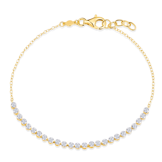 Lab-Created Diamond Line Bolo Bracelet in 14K Yellow Gold-Plated Sterling Silver | M by Monte Luna