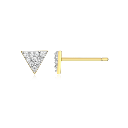 Triangle Stud Earrings in 14K Yellow Gold-Plated Sterling Silver | M by Monte Luna