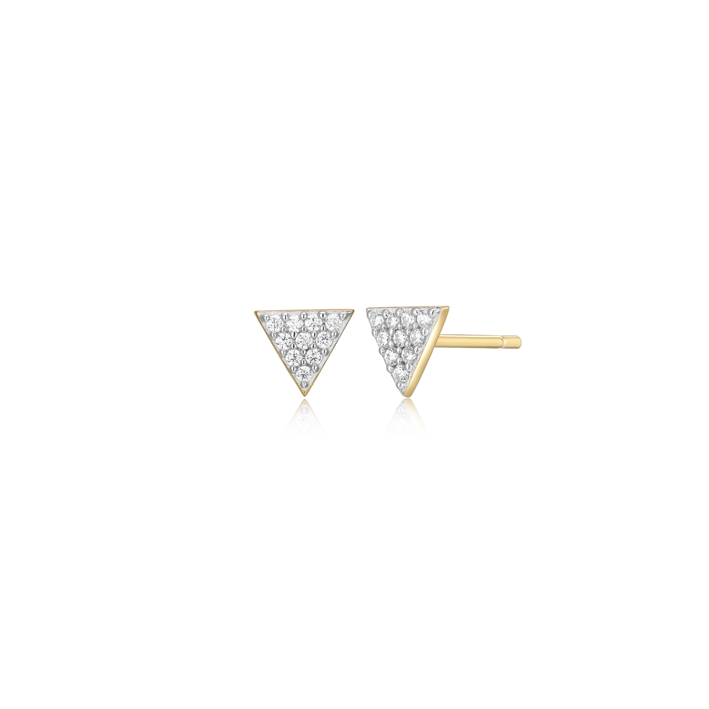 Triangle Stud Earrings in 14K Yellow Gold-Plated Sterling Silver | M by Monte Luna