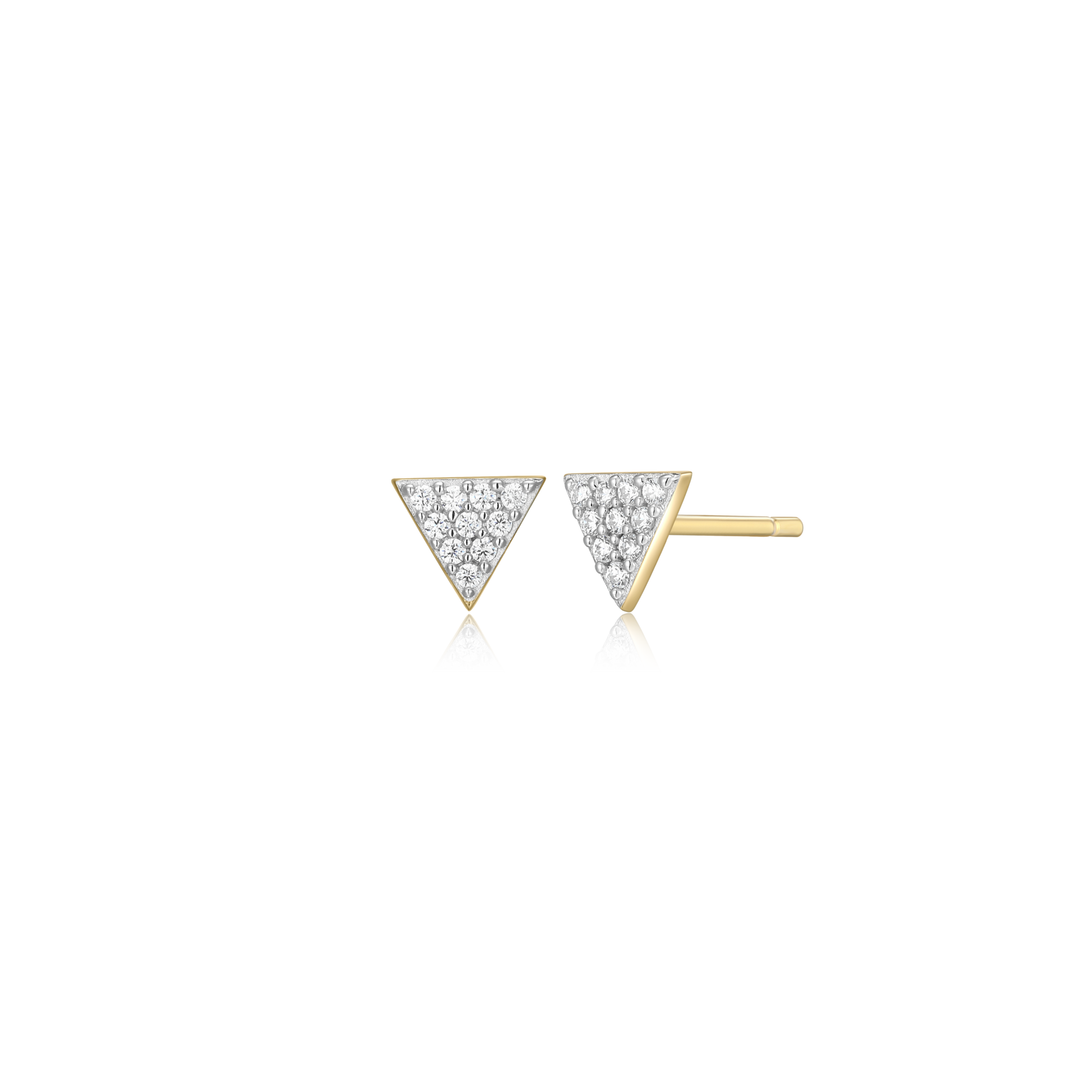 Triangle Stud Earrings in 14K Yellow Gold-Plated Sterling Silver | M by Monte Luna