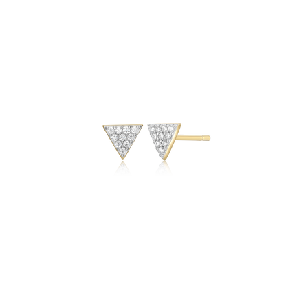 Triangle Stud Earrings in 14K Yellow Gold-Plated Sterling Silver | M by Monte Luna