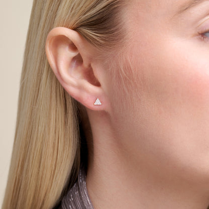 Triangle Stud Earrings in 14K Yellow Gold-Plated Sterling Silver | M by Monte Luna