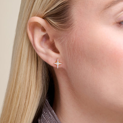 Cardinal Points Stud Earrings in 14K Yellow Gold-Plated Sterling Silver | M by Monte Luna