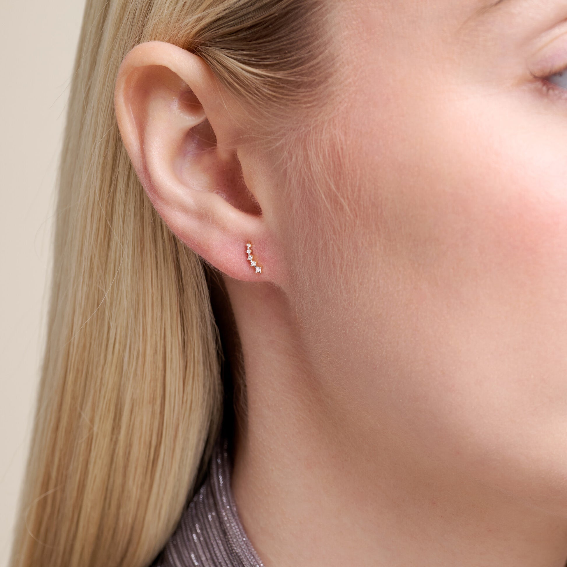 Climber Stud Earrings in 14K Yellow Gold-Plated Sterling Silver | M by Monte Luna