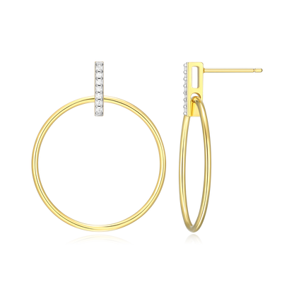 Front Hoop Stud Earrings in 14K Yellow Gold-Plated Sterling Silver | M by Monte Luna