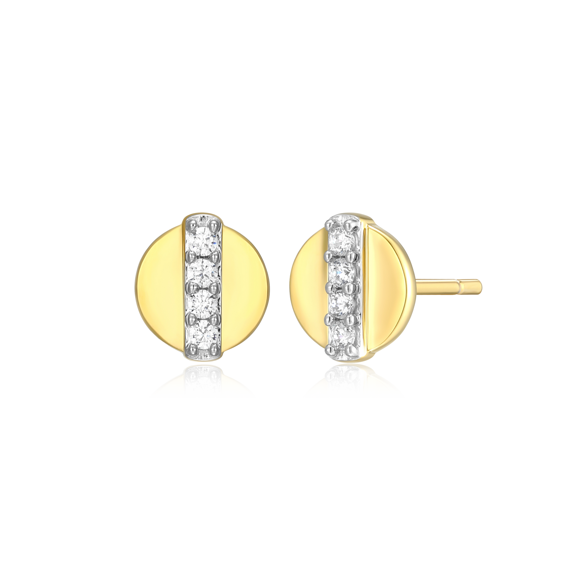 Round Dot Stud Earrings in 14K Yellow Gold-Plated Sterling Silver | M by Monte Luna