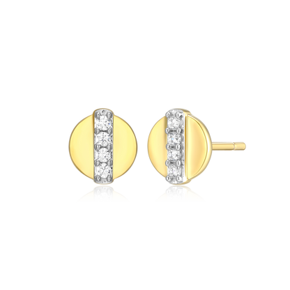 Round Dot Stud Earrings in 14K Yellow Gold-Plated Sterling Silver | M by Monte Luna