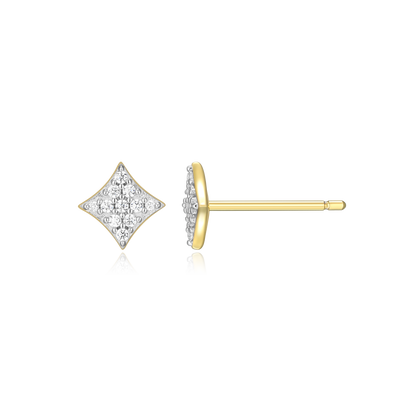 Star Pave Stud Earrings in 14K Yellow Gold-Plated Sterling Silver | M by Monte Luna