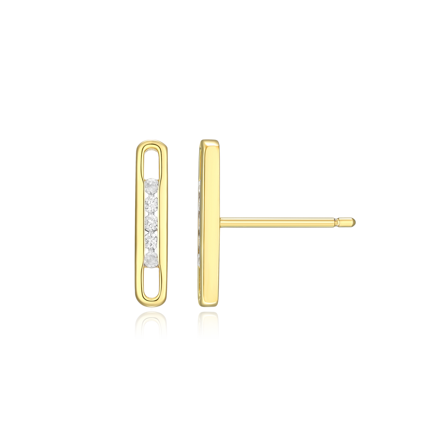 Paperclip Stud Earrings in 14K Yellow Gold-Plated Sterling Silver | M by Monte Luna