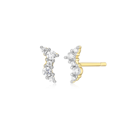 Scattered Lab-Created Diamond Stud Earrings in 14K Yellow Gold-Plated Sterling Silver | M by Monte Luna