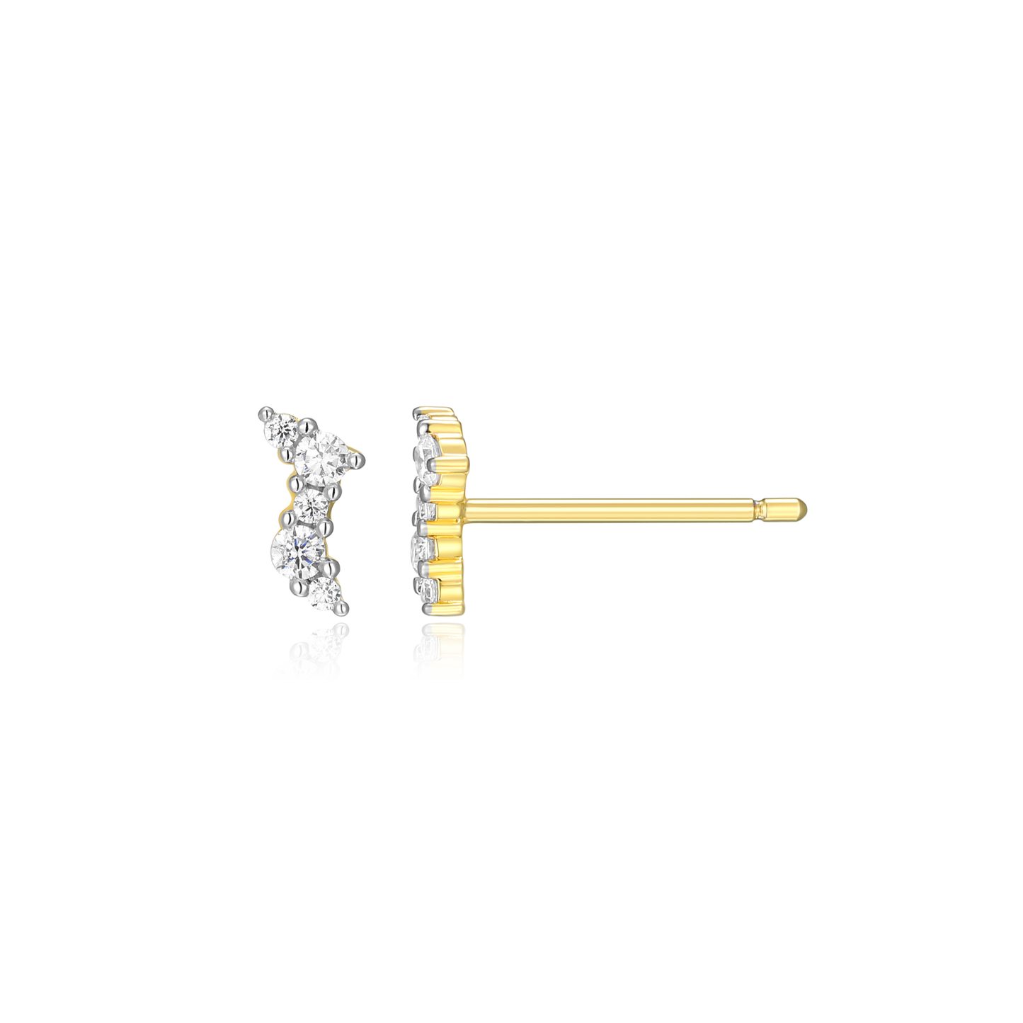Scattered Lab-Created Diamond Stud Earrings in 14K Yellow Gold-Plated Sterling Silver | M by Monte Luna