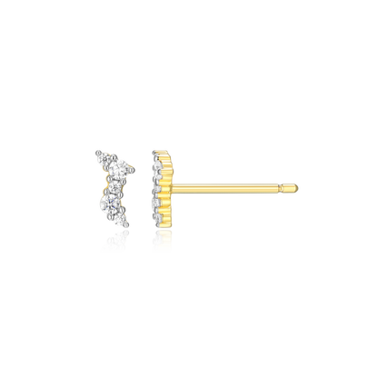 Scattered Lab-Created Diamond Stud Earrings in 14K Yellow Gold-Plated Sterling Silver | M by Monte Luna