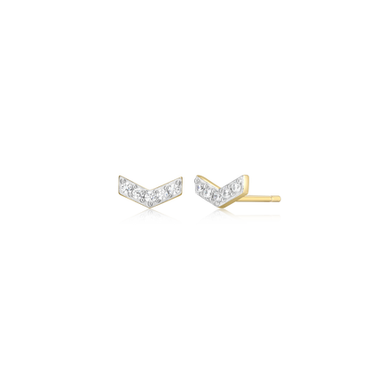 Chevron Stud Earrings in 14K Yellow Gold-Plated Sterling Silver | M by Monte Luna