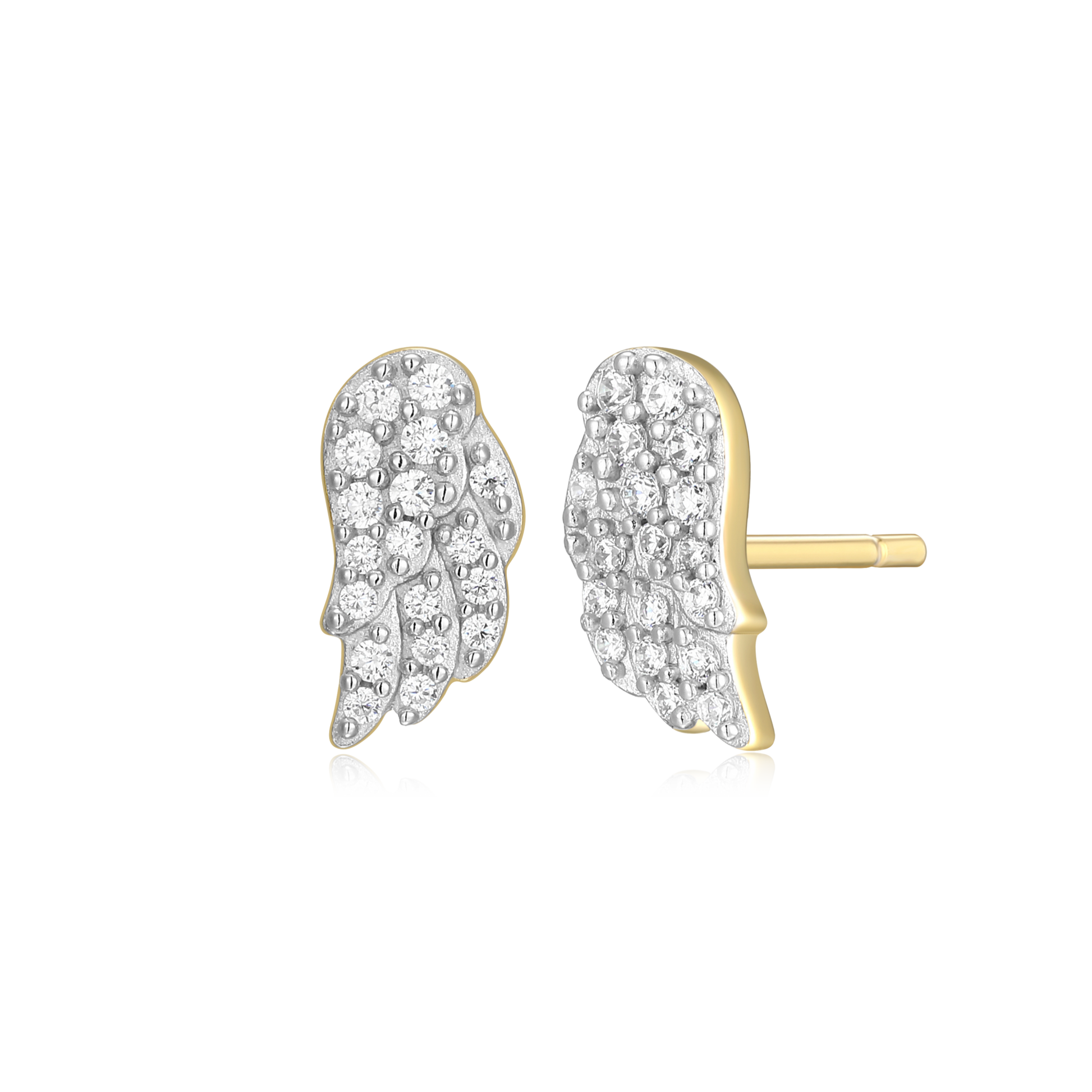 Wing Stud Earrings in 14K Yellow Gold-Plated Sterling Silver | M by Monte Luna