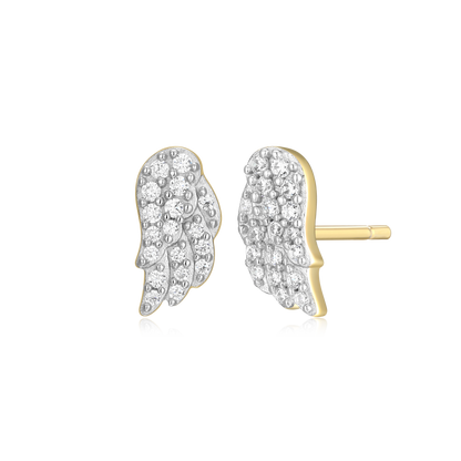 Wing Stud Earrings in 14K Yellow Gold-Plated Sterling Silver | M by Monte Luna