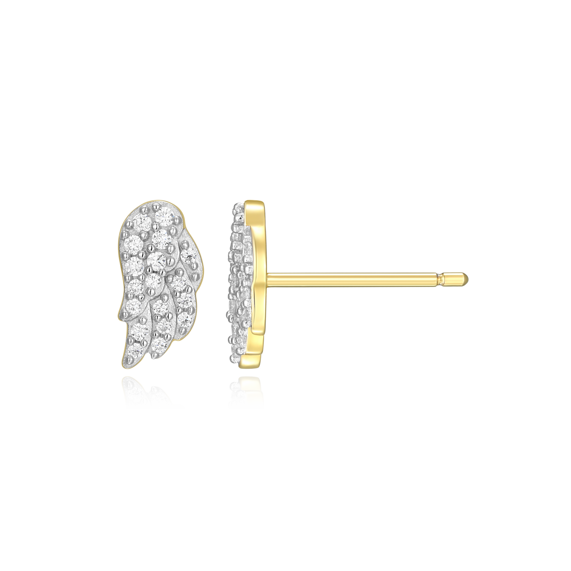 Wing Stud Earrings in 14K Yellow Gold-Plated Sterling Silver | M by Monte Luna