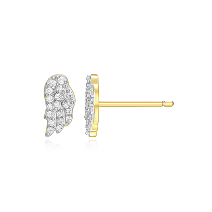 Wing Stud Earrings in 14K Yellow Gold-Plated Sterling Silver | M by Monte Luna